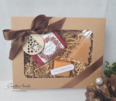 Geschenkbox -BRATAPFEL- mit weihnachtlichen Schafmilchseifen